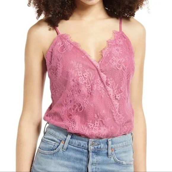 Wayf Lace Bodysuit Sz XS - Rose Pink - Picture 1 of 4